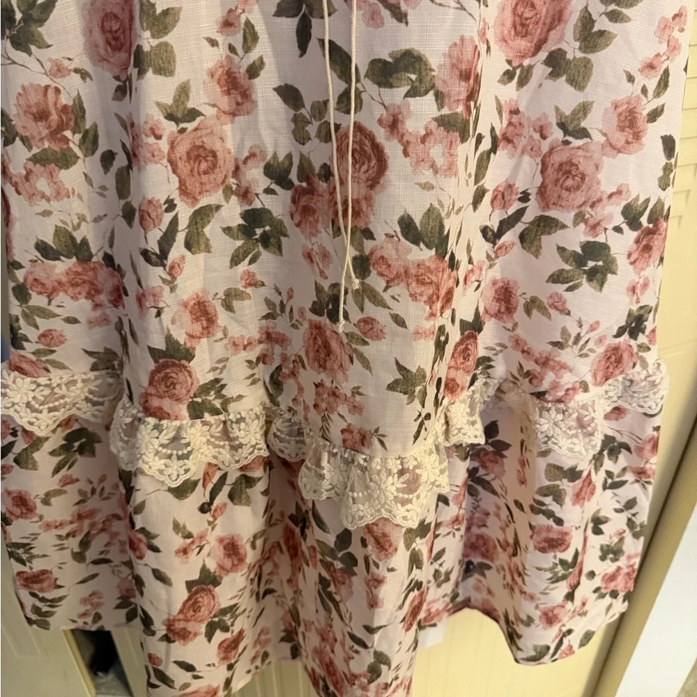Cider Floral Cottagecore Lace Trim Maxi Dress NWT Size M - Picture 7 of 10